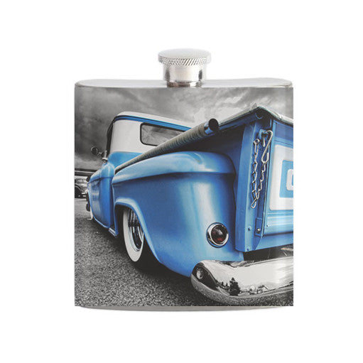 Blue Chevy Truck Flask