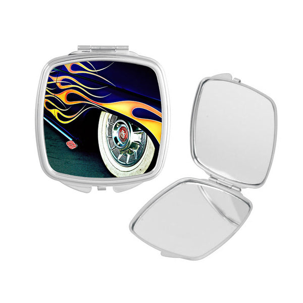 Lead Sled with Flames Compact Mirror